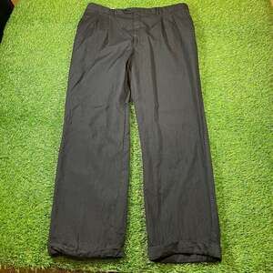 Giordano Made in Italy Pure New Wool Pleated Cuffed Dress Pants Black